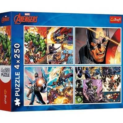Trefl, isney Marvel Die Avengers, 4x250 Teile Puzzle