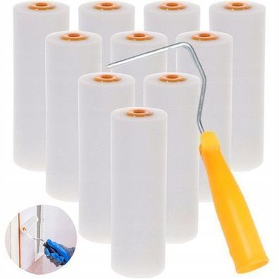 Rosfix Set Farbwalze 10 cm – Polyurethan, 10 Stück mit Griff | Präzision