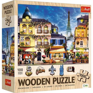 Trefl, Wood Craft, Französische Allee, 1000 Teile Holzpuzzle