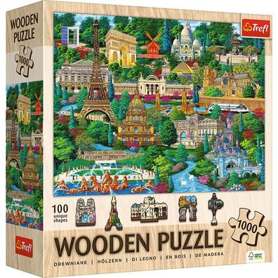 Trefl, Wood Craft, Frankreich entdecken, 1000 Teile Holzpuzzle