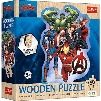 Trefl, Avangers Abenteuer, 50 Teile Holzpuzzle