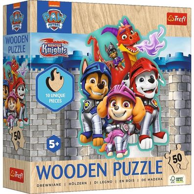 Trefl, Abenteuer mit den Paw Patrol, 50 Teile Holzpuzzle