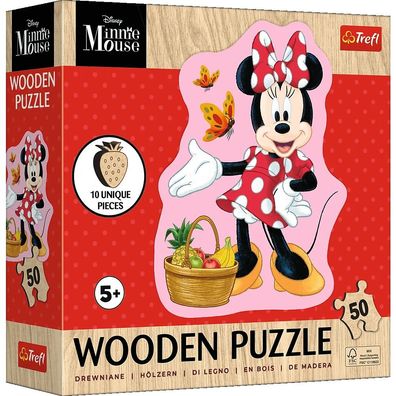 Trefl, fröhliche Minnie Maus, 50 Teile Holzpuzzle