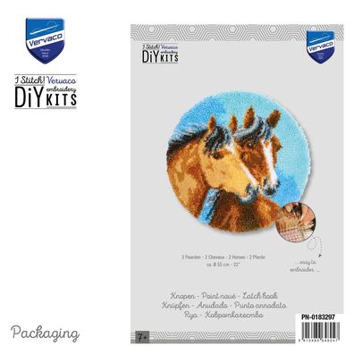 Vervaco Knüpfteppich / Wandbehangpackung 2 Pferde