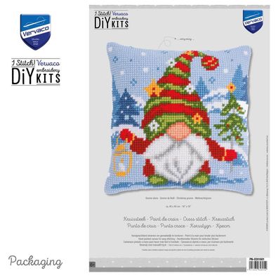 Vervaco Kreuzstichkissen Weihnachtsgnom