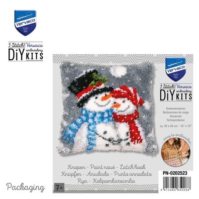 Vervaco Knüpfkissenpackung Schneemänner
