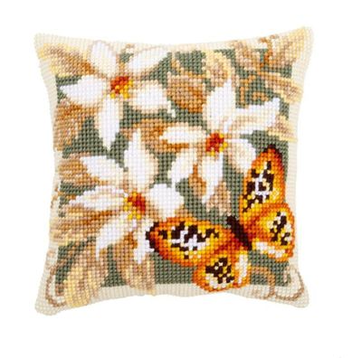 Vervaco PN-0148254 Kreuzstichkissen Orangefarbener Schmetterling