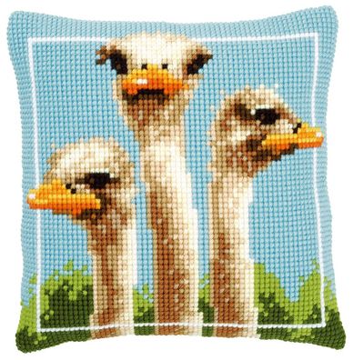Vervaco PN-0149264 Kreuzstichkissen Straußvogel