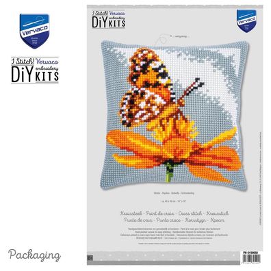 Vervaco PN-0198668 Kreuzstichkissenpackung Schmetterling