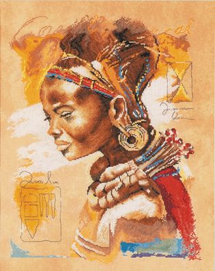 Lanarte PN-0008009 Afrikanische Frau Kreuzstichpackung