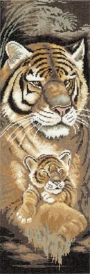 Lanarte PN-0008227 Tiger mit Baby Kreuzstichpackung