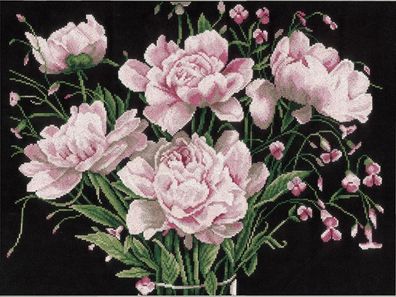 Lanarte PN-0021224 Rosa Blumen Kreuzstichpackung