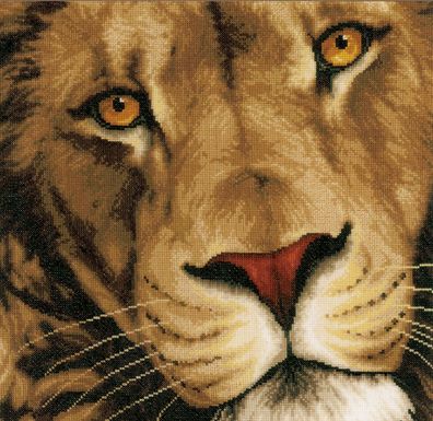 Lanarte PN-0154979 Nahaufnahme vom Löwen Kreuzstichpackung