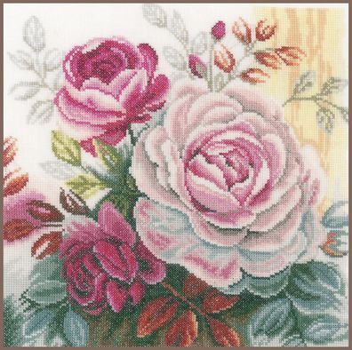 Lanarte PN-0165376 Pinke Rose Kreuzstichpackung