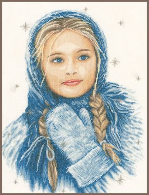 Lanarte PN-0169674 Zählmusterpackung Wintermädchen, Kreuzstichpackung