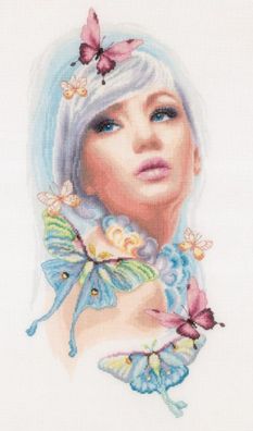 Lanarte Schmetterlingsträume Kreuzstichpackung, ecret Stitch Along