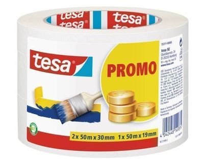 Tesa Abdeckband, 3er Pack - Premium Malerkrepp aus Deutschland