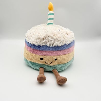 JellyCat Rainbow Birthday Cake Plüschtier Kinder Spielzeug Toy Kuscheltier 26cm