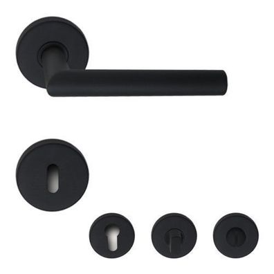 Baumanti Amazonas Rosettengarnitur schwarz matt BB/PZ/WC Türdrücker Türgriff