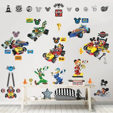 6 Wandaufkleber Mickey und die flinken Flitzer für Disney