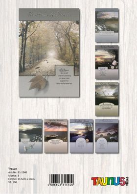 Trauerkarte - 100 Stück - 8 Motive