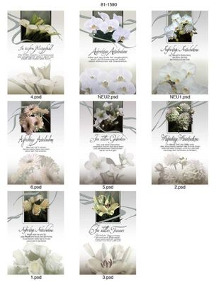 Trauerkarte - 100 Stück - 8 Motive