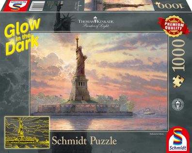 Thomas Kinkade - Freihheitsstatue in der Abenddämmerung - 1000 Teile GID Puzzle