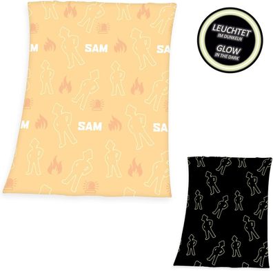 Feuerwehrmann Sam Glow Dark Flauschdecke 130x160