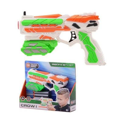 Tack PRO Crow I Pistole mit 6 Soft-Darts, 18cm