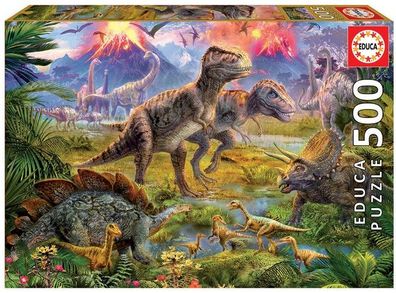 Educa Puzzle 9215969 - Dinosaur Gathering - 500 Teile Puzzle