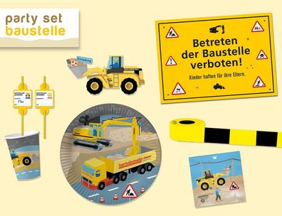 Baustelle Partyset 8 Kinder