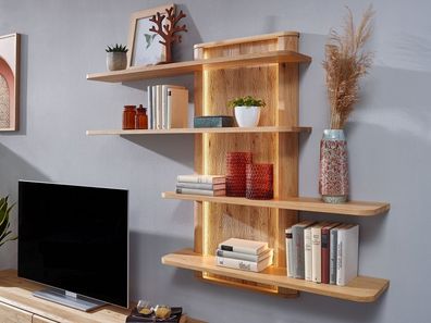 Wandregal 160x132cm "Berlin" Wildeiche geölt WZ-0303