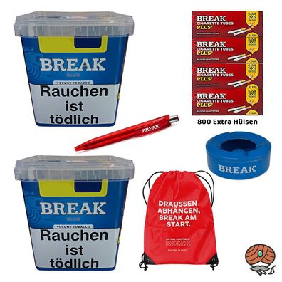 Break Blue Volumentabak Giga Box 2x 195g, 800 Hülsen, Break Zubehör