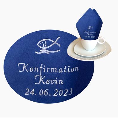 Kaffee-Servietten mit Namen zu Konfirmation Jugendweihe Kommunion Lebenswende
