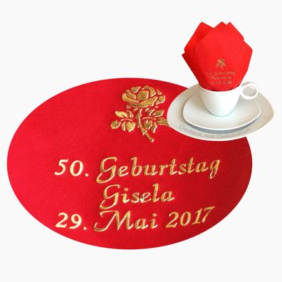Kaffee-Servietten mit Namen bedruckt zu Taufe Geburtstag Hochzeit Feier