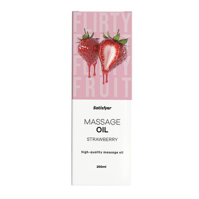 Satisfyer Massageöl Strawberry 250 ml - pflegendes Öl mit fruchtigem Duft