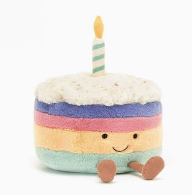 Jellycat Amuseables Niedlicher Plüsch-Regenbogenkuchen 20cm