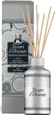Tesori d'Oriente Weißer Moschus Aromadiffuser mit Stäbchen 200 ml