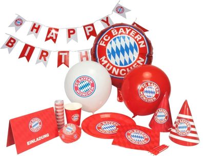 FC Bayern München Deko Geburtstagsparty Set 12-Teilig/8 Pers. 53463