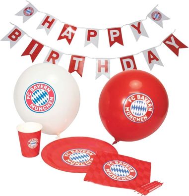 FC Bayern München Deko Geburtstagsparty Set 6-Teilig/8 Pers. 53462