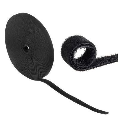 15m Kabelbinder Klett Band Rolle Klettbinder Beidseitig Organizer Schwarz Weiß