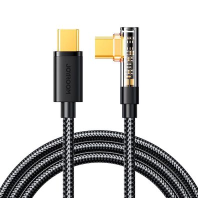 Joyroom Gaming-Kabel USB-C (gewinkelt) zu USB-C (gerade) 100 W 1,2 m schwarz
