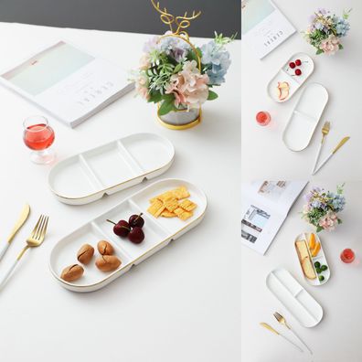 Zellerfeld Trendmax 2 Stück Marmor Design Service Schale mit Fächer