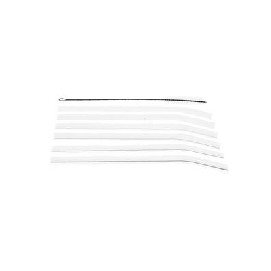 Glastrinkhalme 6er Set + Reinigungsbürste - 20 cm, geschmacksneutral & langlebig