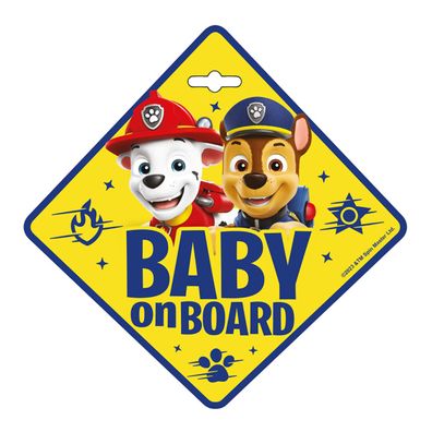 Paw Patrol Baby on Board Schild Auto mit Saugnapf Hinweis Schild fürs Fenster