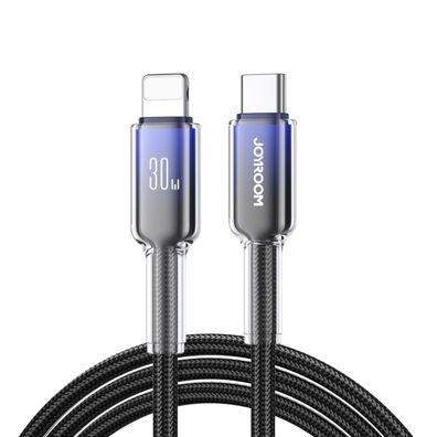 Joyroom S-A42 Crystal-Clear Series USB-C auf Lightning Kabel 30W 1,2m – Schwarz