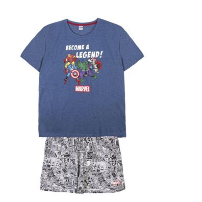 Marvel Schlafanzug Erwachsene Short & T-Shirt aus 100?% Baumwolle