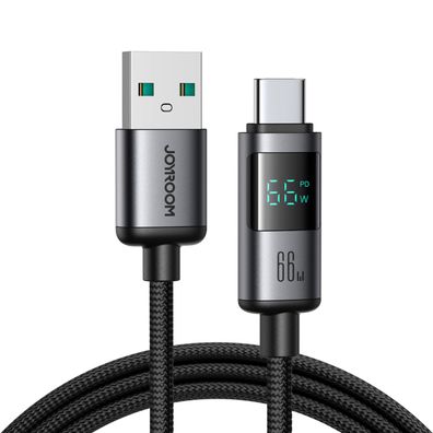 Joyroom S-A16 Pro Prism Series 66W USB-A - USB-C Kabel mit Display 1,2 m - Schwarz