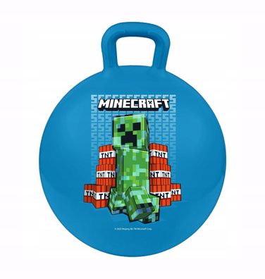 Minecraft Springball mit Griff 50 cm Hüpfball aufblasbar für Spiel und Bewegung