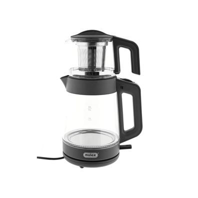 Mulex Tee Express 2-in-1 Teekocher & Wasserkocher aus Glas - 1L + 2L - Grau